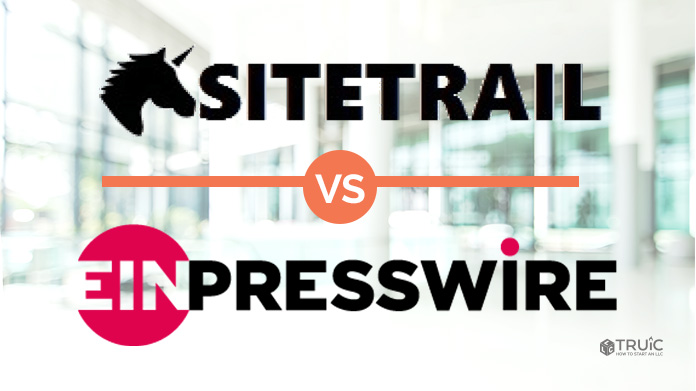 Sitetrail logo versus EIN Presswire logo.