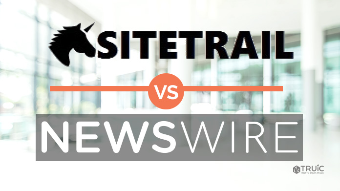 Sitetrail logo versus Newswire logo.