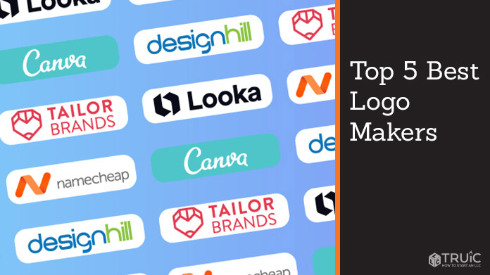 Logo Maker logos for Tailor Brands, Name Cheap, Design Hill, Looka, and Canva.